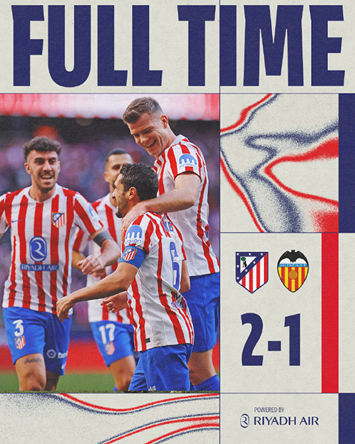 西甲-马竞2-1瓦伦西亚 格列兹曼替补建功