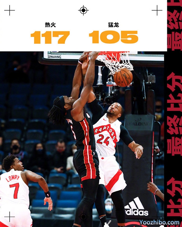 <a href=/lanqiuzq/heat/ target=_blank class=infotextkey>热火</a>以117-105击败了<a href=/lanqiuzq/raptors/ target=_blank class=infotextkey>猛龙</a>